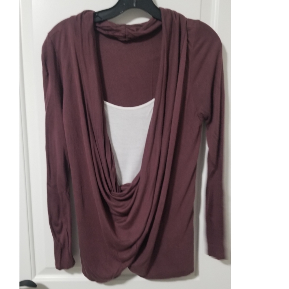 MaiTai Burgandy long sleeve shirt